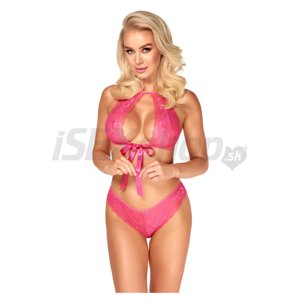 Kissable sexy ružový čipkovaný set so saténovou stuhou