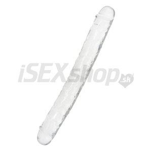 Obojstranné želatínové číre dildo 30 cm
