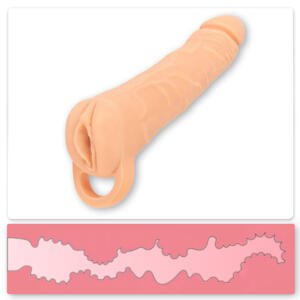 Nature Skin 2v1 Návlek na penis a masturbátor 24 cm