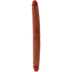 Dvojitý dildo s predkožkou zo silikónu 40 cm