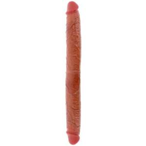 Silikónový dvojitý penis s predkožkou 46 cm