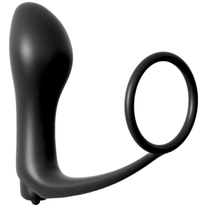 ASS GASM COCKRING PLUG BLACK s vibráciou