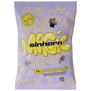 Einhorn Condoms: MAGIC, 13 thin vegan condoms in the chips bag