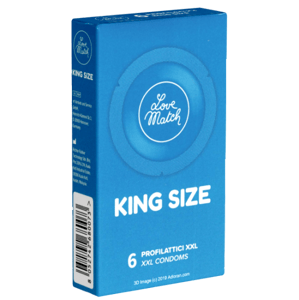 Love Match Single: King Size, 6 extra large condoms