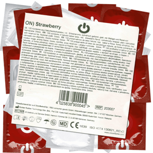 On) Bulk-Pack: Strawberry 50 red condoms
